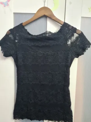 Top encaje negro nuevo + Falda midi Oxygen