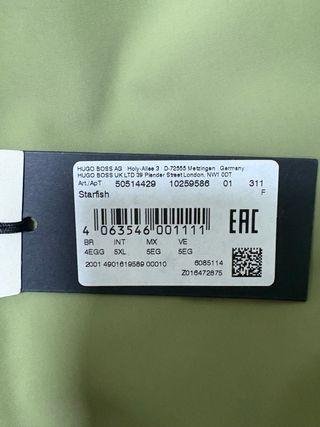 Costume Uomo Hugo Boss Verde Taglia 5XL