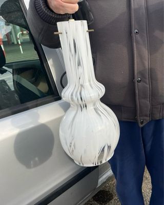 Lampadario vintage vetro bianco trasparente