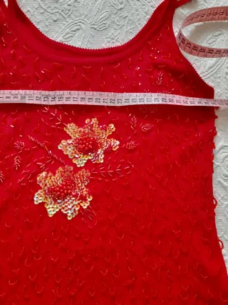 Camiseta fiesta lentejuelas flores