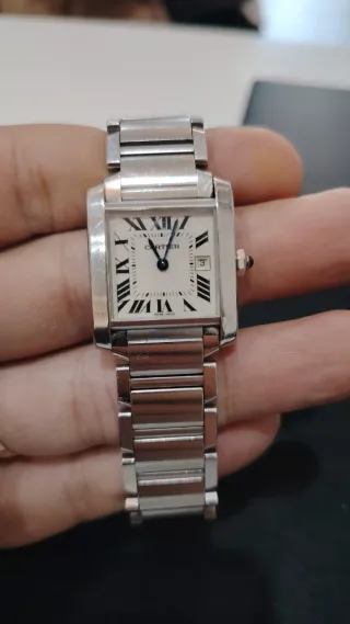 Reloj Cartier Plata y Blanco