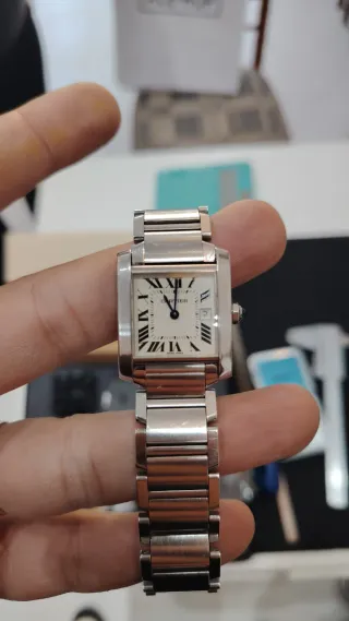 Reloj Cartier Plata y Blanco