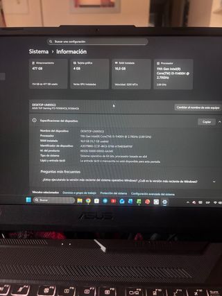 Asus TUF Gaming F15 2021 Negro