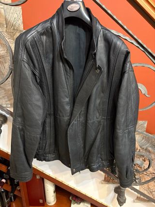 Giubbino Biker Vera Pelle Vintage Oversize