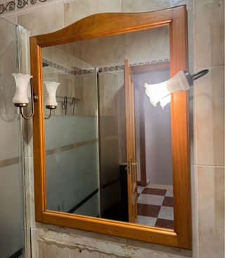 Espejo de baño madera maciza