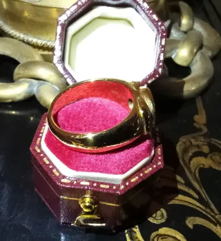 Anillo Bañado en Oro con Gema Roja
