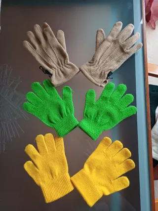 Lote 3 pares guantes niño colores