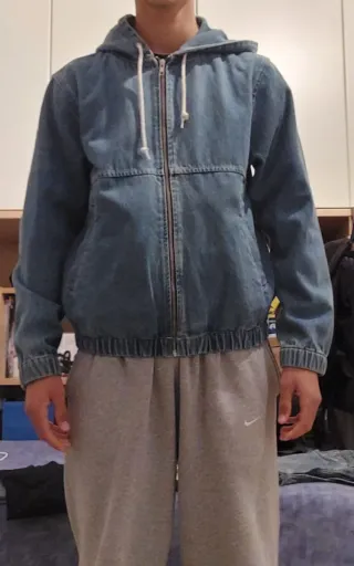 stüssy hooded denim jacket