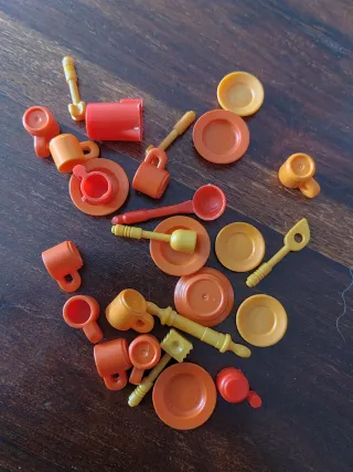 Playmobil stoviglie rosso arancione