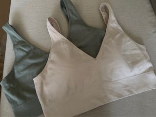 Lote 2 Sujetadores Deportivos Beige y Verde