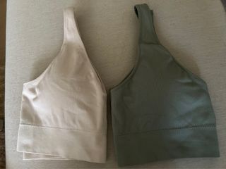 Lote 2 Sujetadores Deportivos Beige y Verde