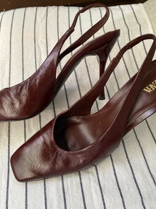 Zapatos Zara Slingback Marrón Talla 36