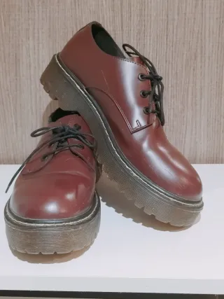 Zapatos Oxford Plataforma Rojo Nº39