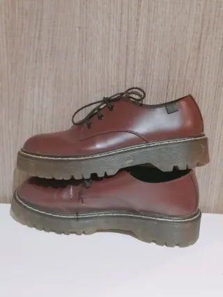 Zapatos Oxford Plataforma Rojo Nº39