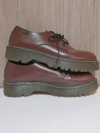 Zapatos Oxford Plataforma Rojo Nº39