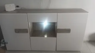 Aparador salón blanco y gris