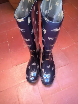 Botas de agua Talla 37 azules y blancas