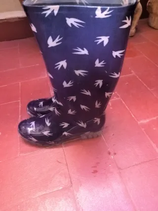 Botas de agua Talla 37 azules y blancas