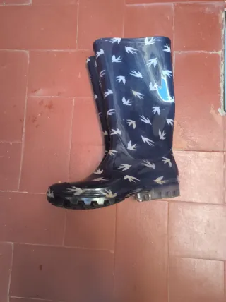 Botas de agua Talla 37 azules y blancas