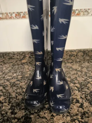 Botas de agua Talla 37 azules y blancas