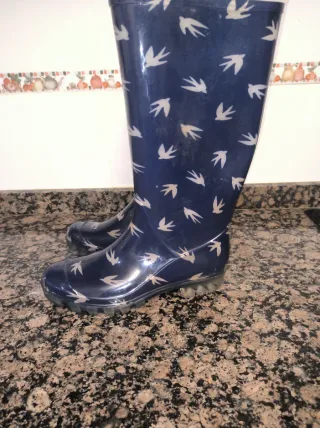 Botas de agua Talla 37 azules y blancas