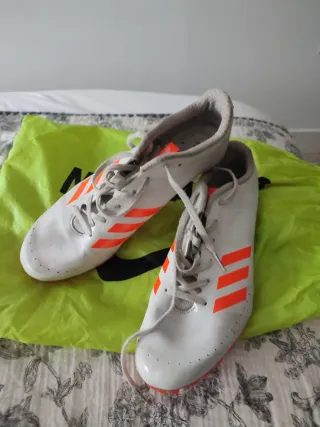 Zapatillas Adidas Clavos Velocidad Naranja Blanco