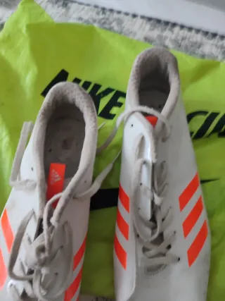 Zapatillas Adidas Clavos Velocidad Naranja Blanco