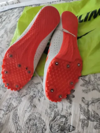 Zapatillas Adidas Clavos Velocidad Naranja Blanco