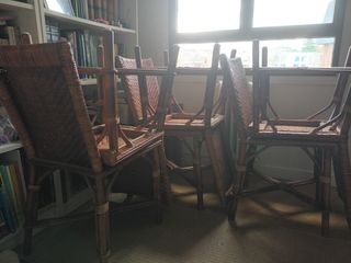 Sillas de comedor de mimbre (6 unidades)