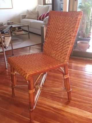 Sillas de comedor de mimbre (6 unidades)