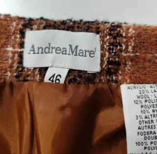 Gonna midi Vintage 46 scozzese marrone panna nero