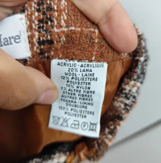 Gonna midi Vintage 46 scozzese marrone panna nero