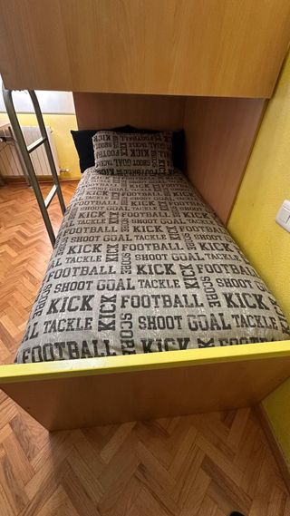 Dormitorio juvenil tren con cajones y escritorio