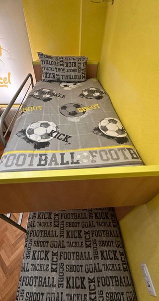 Dormitorio juvenil tren con cajones y escritorio