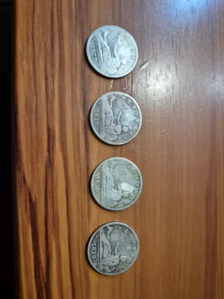 Lote 4 monedas 2 Pesetas 1870