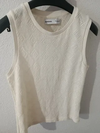 Jersey Bershka sin mangas blanco