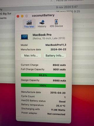 Macbook Pro 15" i7 Doble Grafica Bateria Nueva SSD