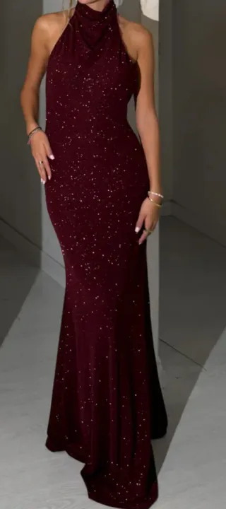 Vestido STARLITE DRESS Burdeos fiesta