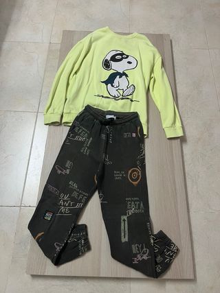 Conjunto Snoopy y Pantalón Estampado Niño