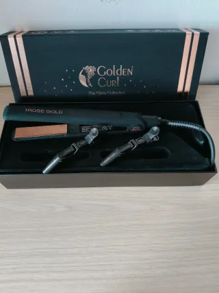 Set Planchas Golden Curl Rose Gold Nuevo