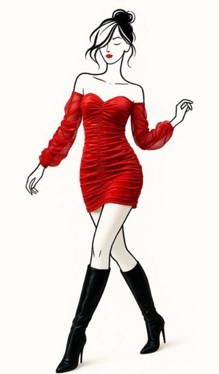 Vestido fiesta Zara mini rojo talla M