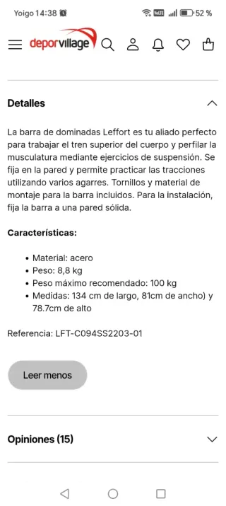 Barra dominadas Leffort