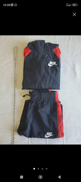 Chándal Nike Negro y Rojo Talla M niño 137/147