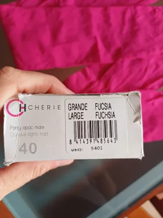 Pantis Cherie Rosa Fucsia 40 Deniers Talla L