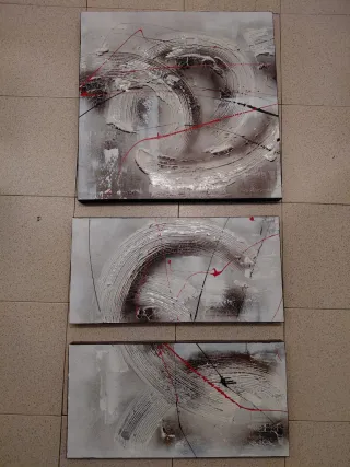 Set di 3 quadri astratti moderni per soggiorno