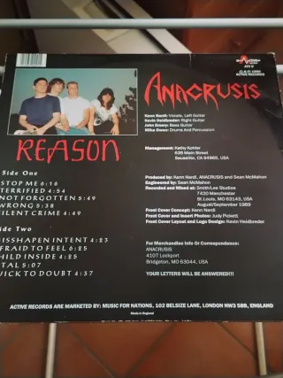 Anacrusis Reason 1990 Prima Stampa