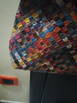 Borsa vintage vera pelle multicolor