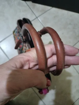 Borsa vintage vera pelle multicolor