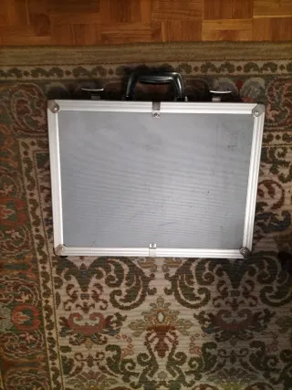 Maletín Metálico Beige y Plateado