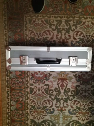 Maletín Metálico Beige y Plateado